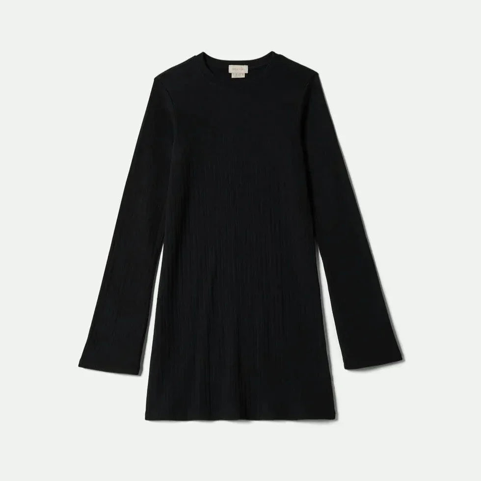 Brixton Dolly Long Sleeve Knit Dress Top in Black size Small