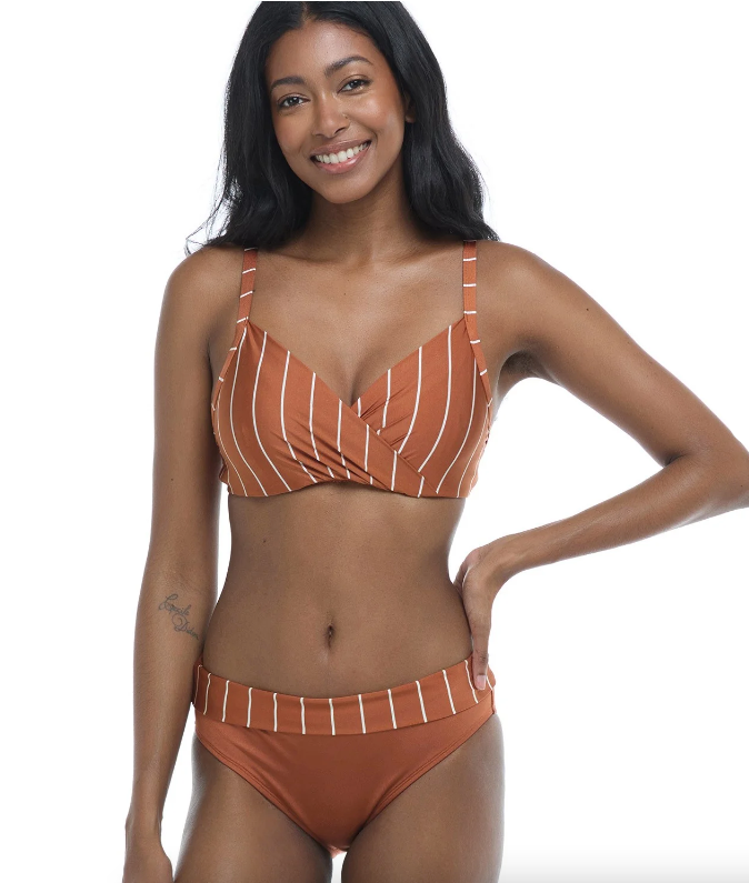 Mid Waist Fold Over Amalfi Bikini Bottom