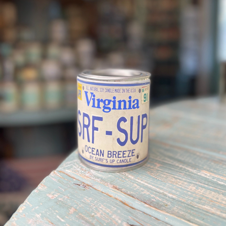 Vintage License Plate Paint Can Candles