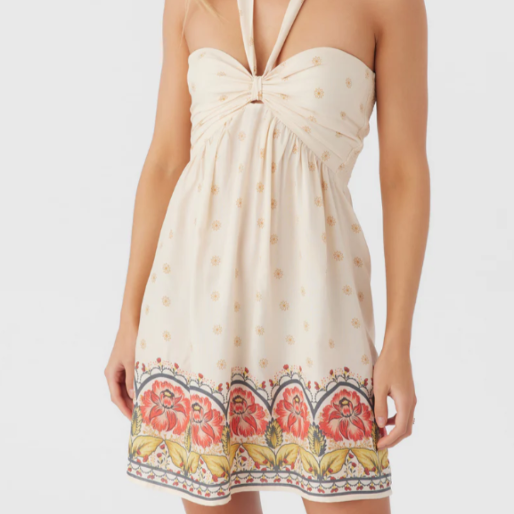 Addyson Border Print Halter Dress