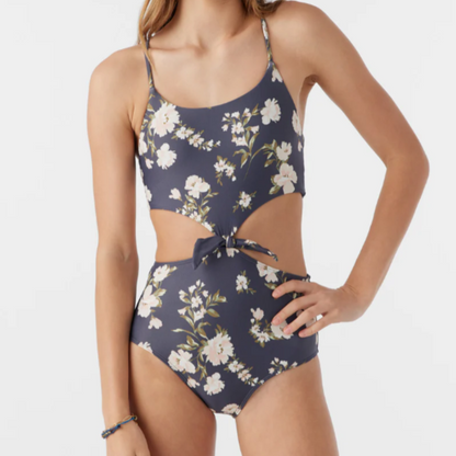 Girl's Kendra Floral Knot Front One Piece