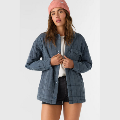 Rya Quilted Oversized Fit Snap Front Jacket