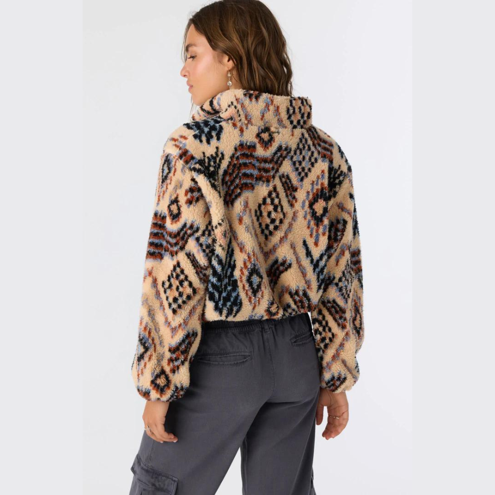 Kacey Palmer Print High Pile Fleece Pullover