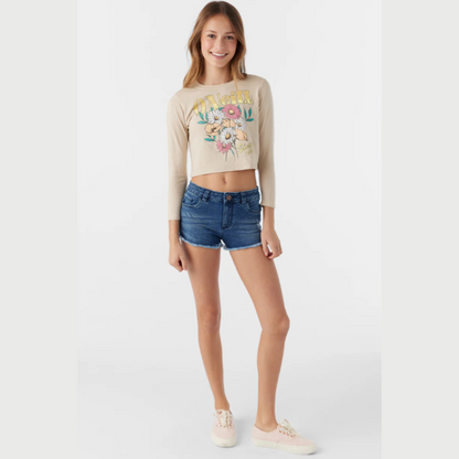 Girl's With Flowers Long Sleeve Tee