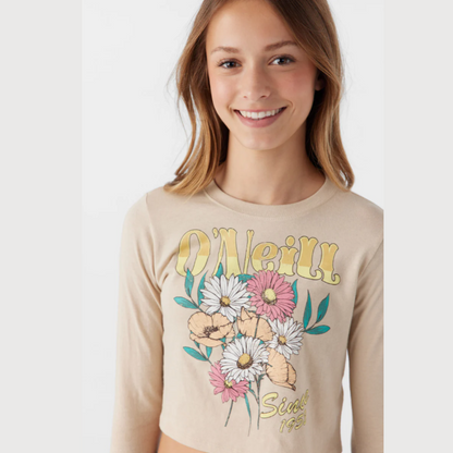 Girl's With Flowers Long Sleeve Tee