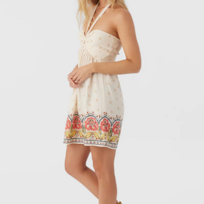 Addyson Border Print Halter Dress