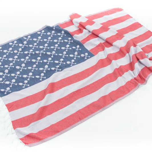 American Flag Turkish Towel – Quick‑Dry Beach Towel | Beachmate
