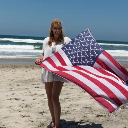 American Flag Turkish Towel – Quick‑Dry Beach Towel | Beachmate
