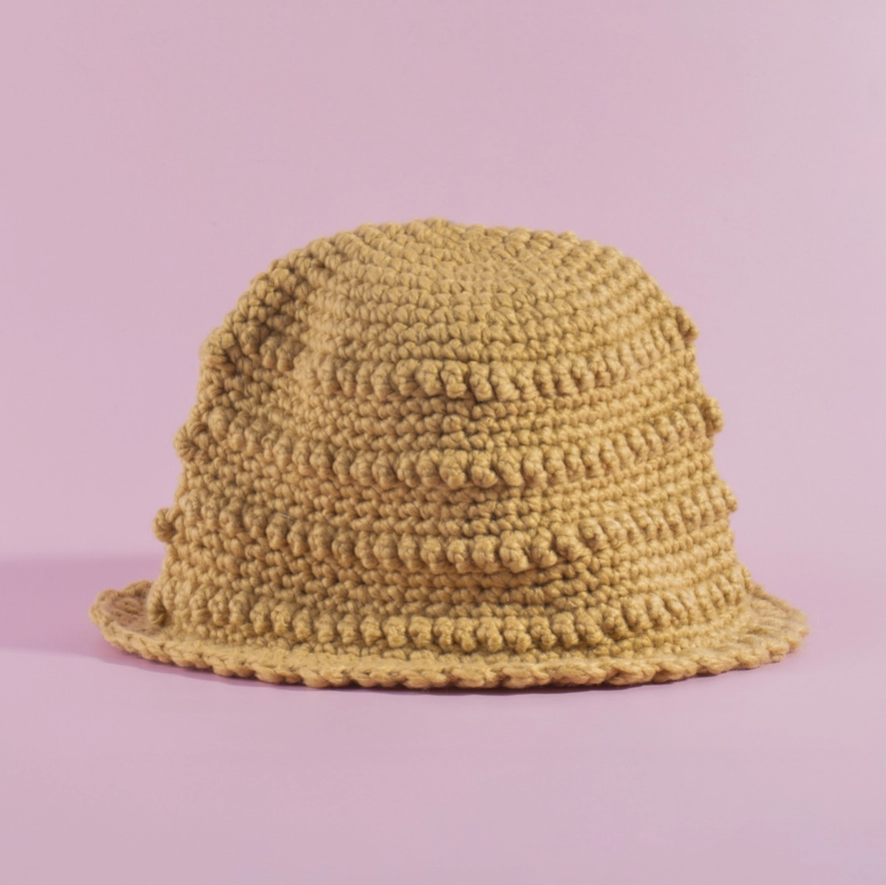 Bobble Stitch Crochet Cloche Bucket Hat