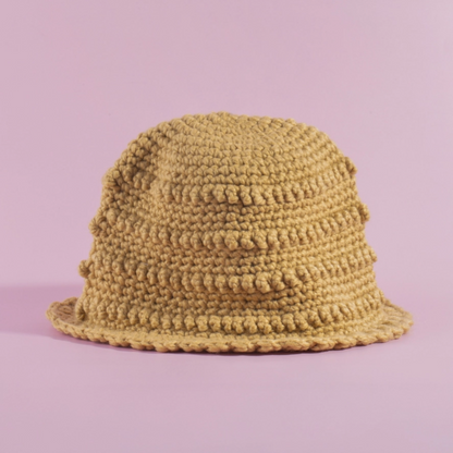 Bobble Stitch Crochet Cloche Bucket Hat