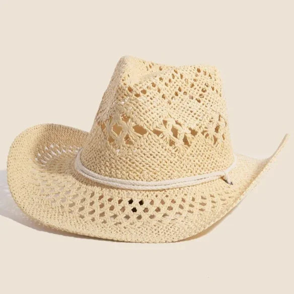 Double Strap Western Straw Hat