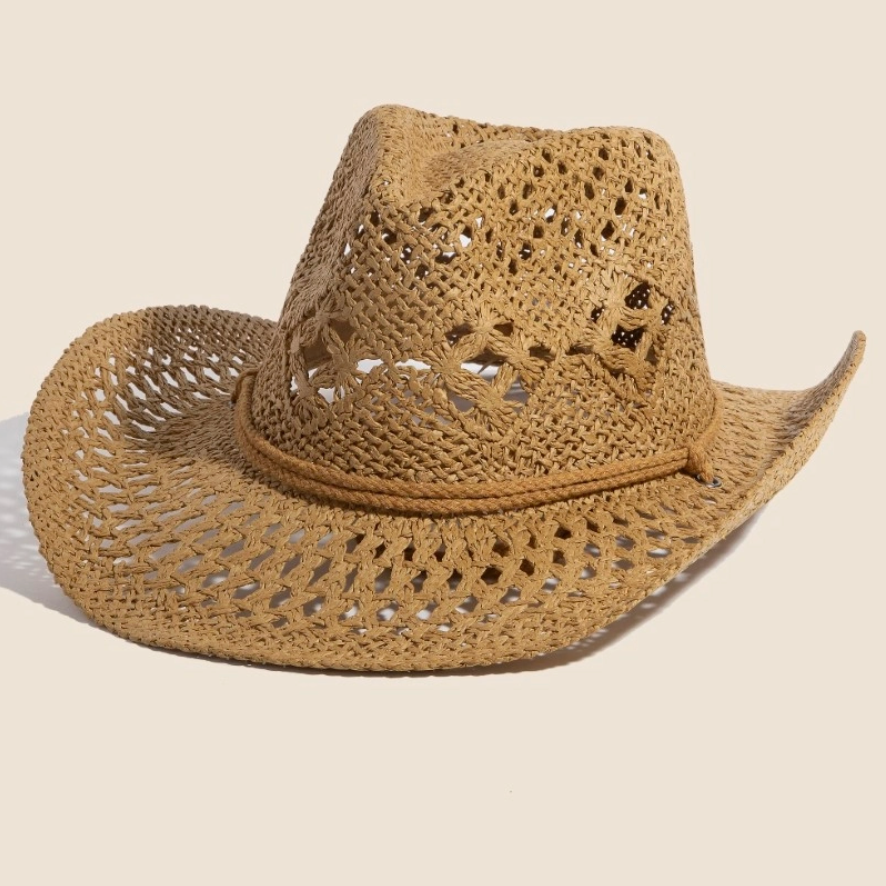 Double Strap Western Hat Khaki