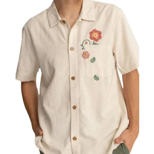Flower Embroidery S/S Shirt