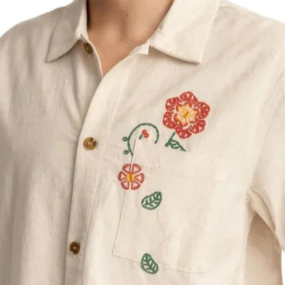 Flower Embroidery S/S Shirt