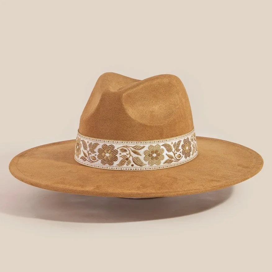 Flower Ribbon Bow Fedora Hat