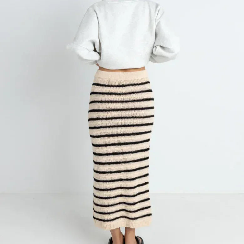 Highline Stripe Knit Midi Skirt