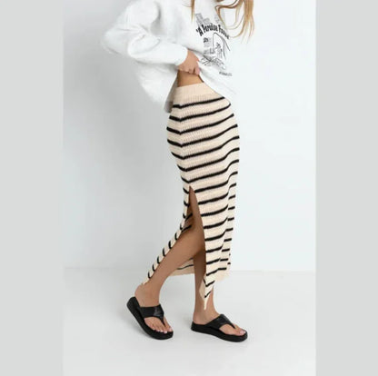 Highline Stripe Knit Midi Skirt