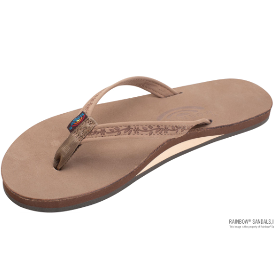 Las Flores - Single Layer Premier Leather with a Floral 1/2" Narrow Strap