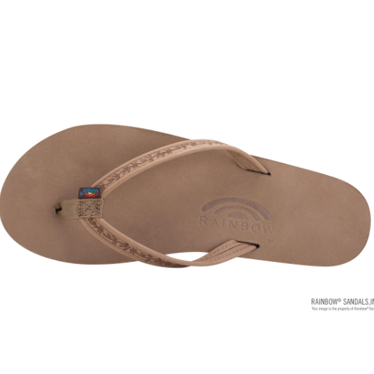Las Flores - Single Layer Premier Leather with a Floral 1/2" Narrow Strap
