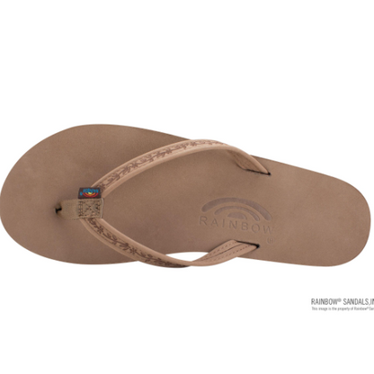 Las Flores - Single Layer Premier Leather with a Floral 1/2" Narrow Strap