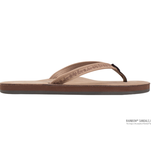 Las Flores - Single Layer Premier Leather with a Floral 1/2" Narrow Strap