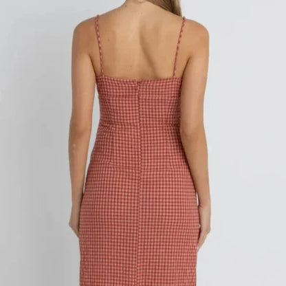 Lola Check Gathered Maxi Dress