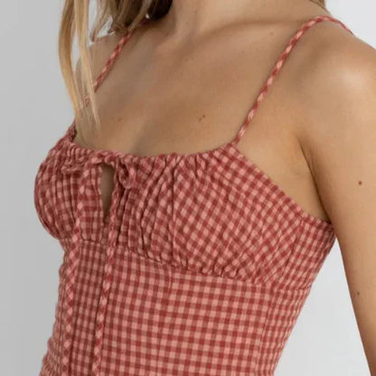 Lola Check Gathered Maxi Dress