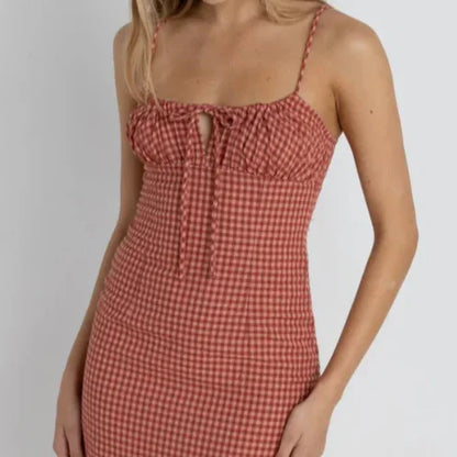 Lola Check Gathered Maxi Dress