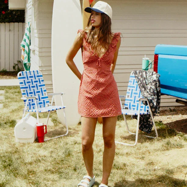 Lola Check Ruffle Mini Dress