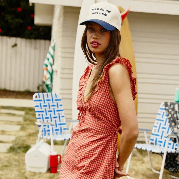 Lola Check Ruffle Mini Dress