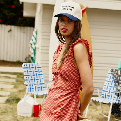 Lola Check Ruffle Mini Dress