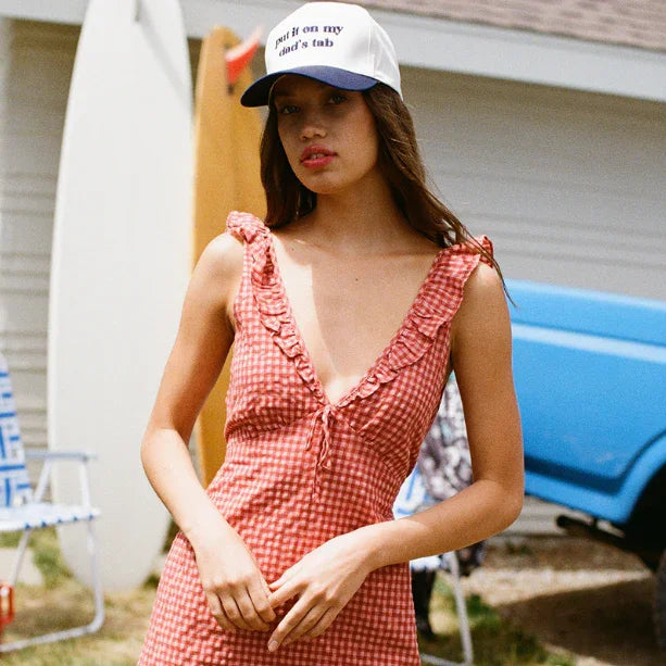 Lola Check Ruffle Mini Dress