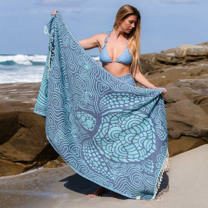Sand Cloud Mint Swirl Turtle