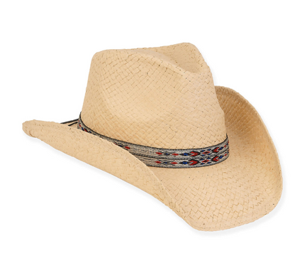 Sapodilla Paper Straw Western Hat - Sun N' Sand