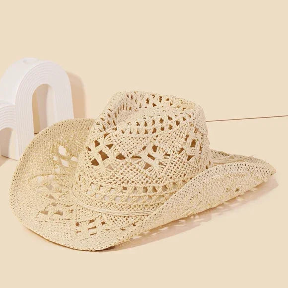 Western Straw Braided Cowboy Sun Hat