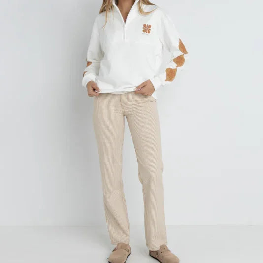 Willa Stripe Straight Leg Jean